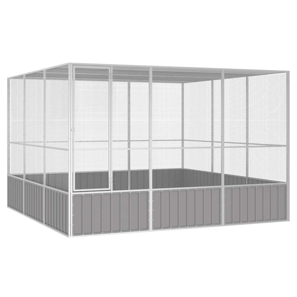 E-shop Multidom Klietka pre vtáky sivá 302,5x324,5x211,5 cm pozinkovaná oceľ