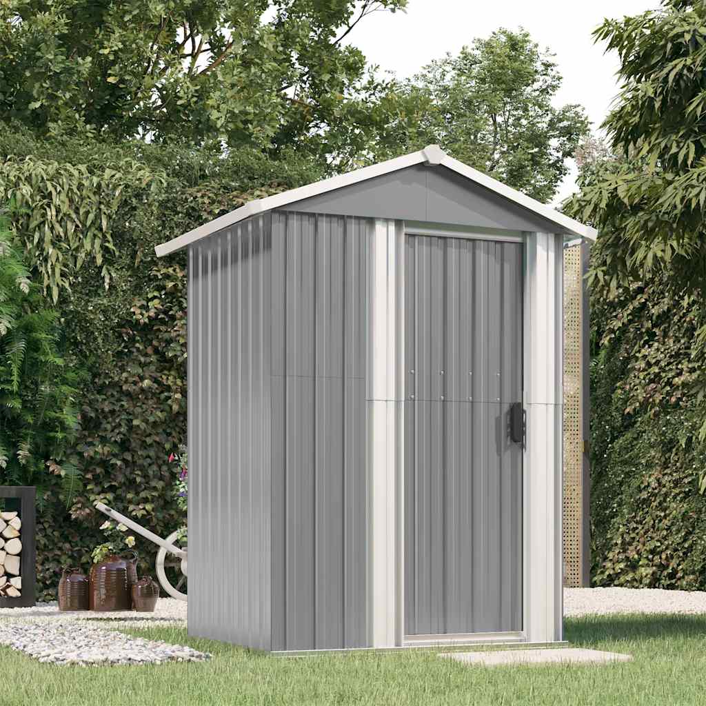 E-shop Multidom Záhradná kôlňa sivá 126x97,5x177 cm pozinkovaná oceľ