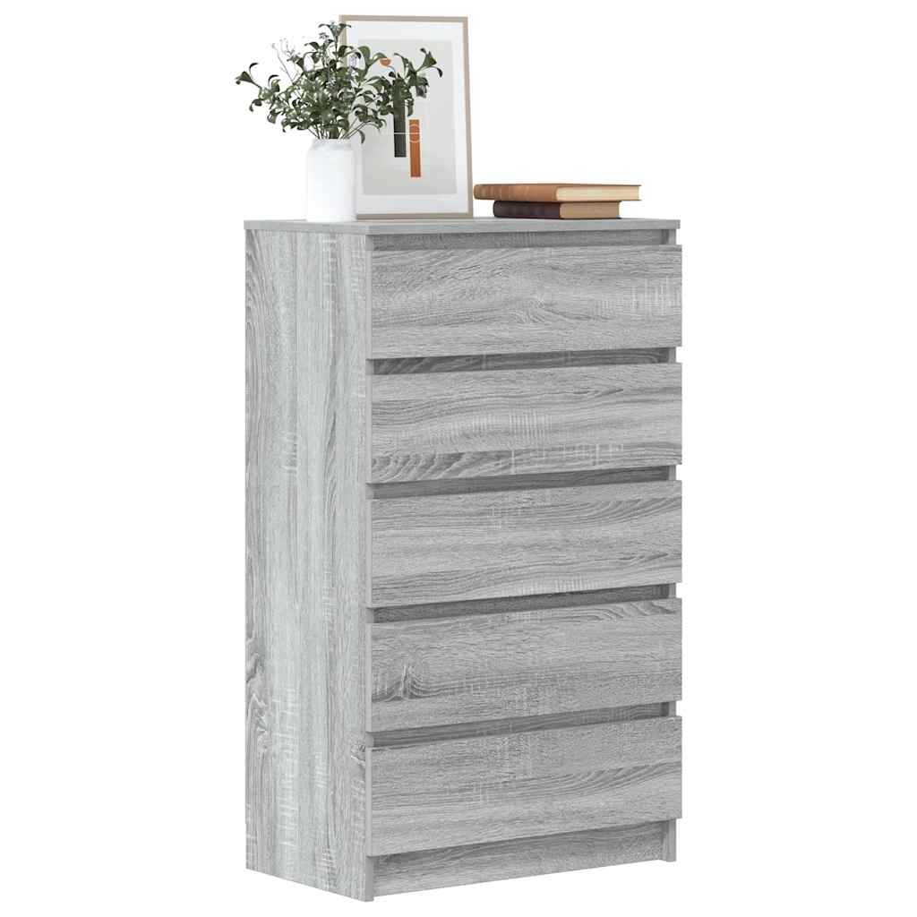 E-shop Multidom Zásuvková skrinka sivá sonoma 60x36x103 cm spracované drevo