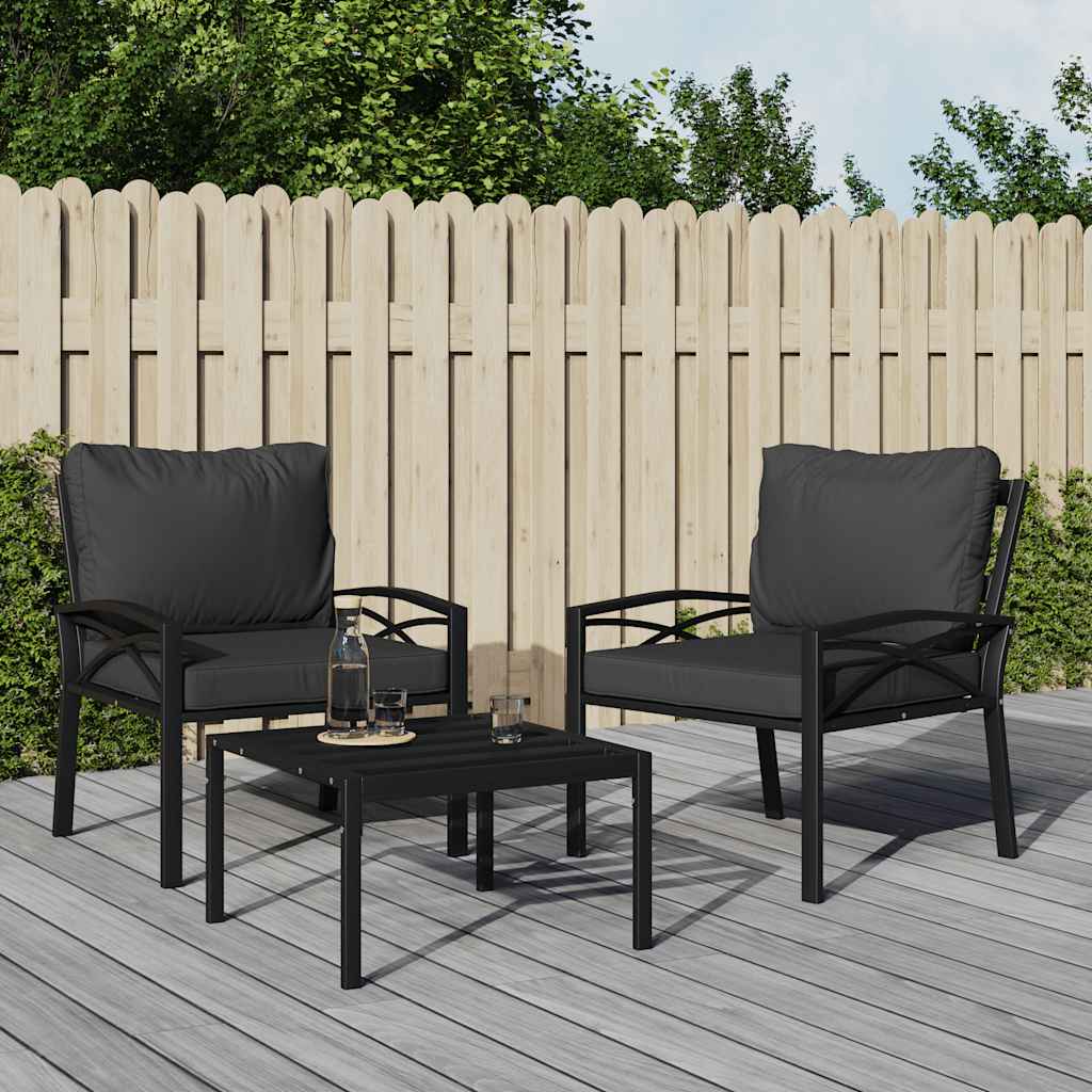 E-shop Multidom Záhradné stoličky so sivými vankúšmi 2 ks 68x76x79 cm oceľ