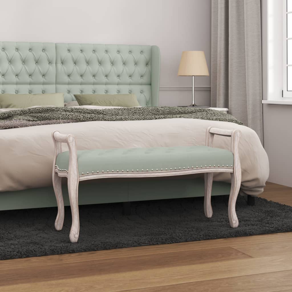 E-shop Multidom Lavička bledosivá 110x45x60 cm zamat