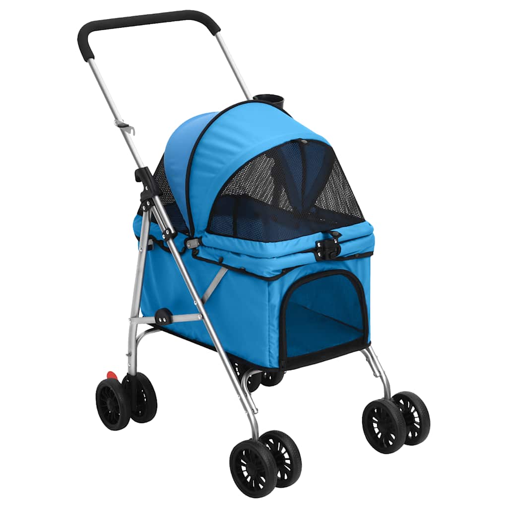 E-shop Multidom Skladací kočík pre psa modrý 76x50x100 cm oxfordská tkanina