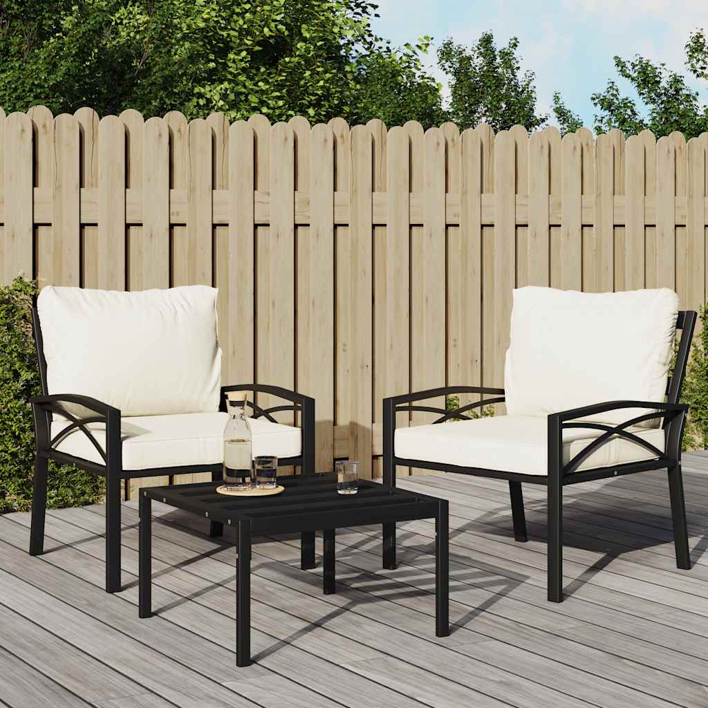 E-shop Multidom Záhradné stoličky s krémovými vankúšmi 2 ks 68x76x79 cm oceľ