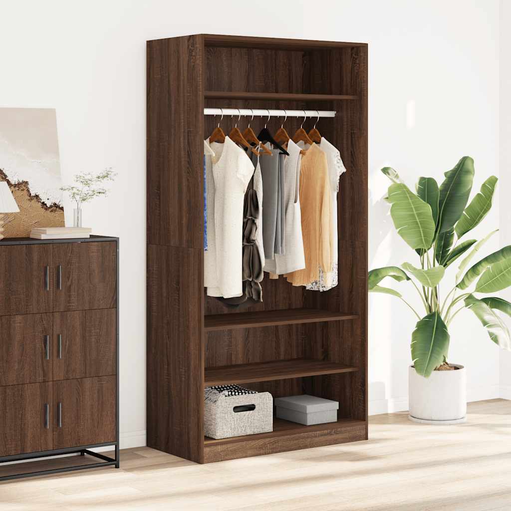 E-shop Multidom Šatník hnedý dub 100x50x200 cm kompozitné drevo