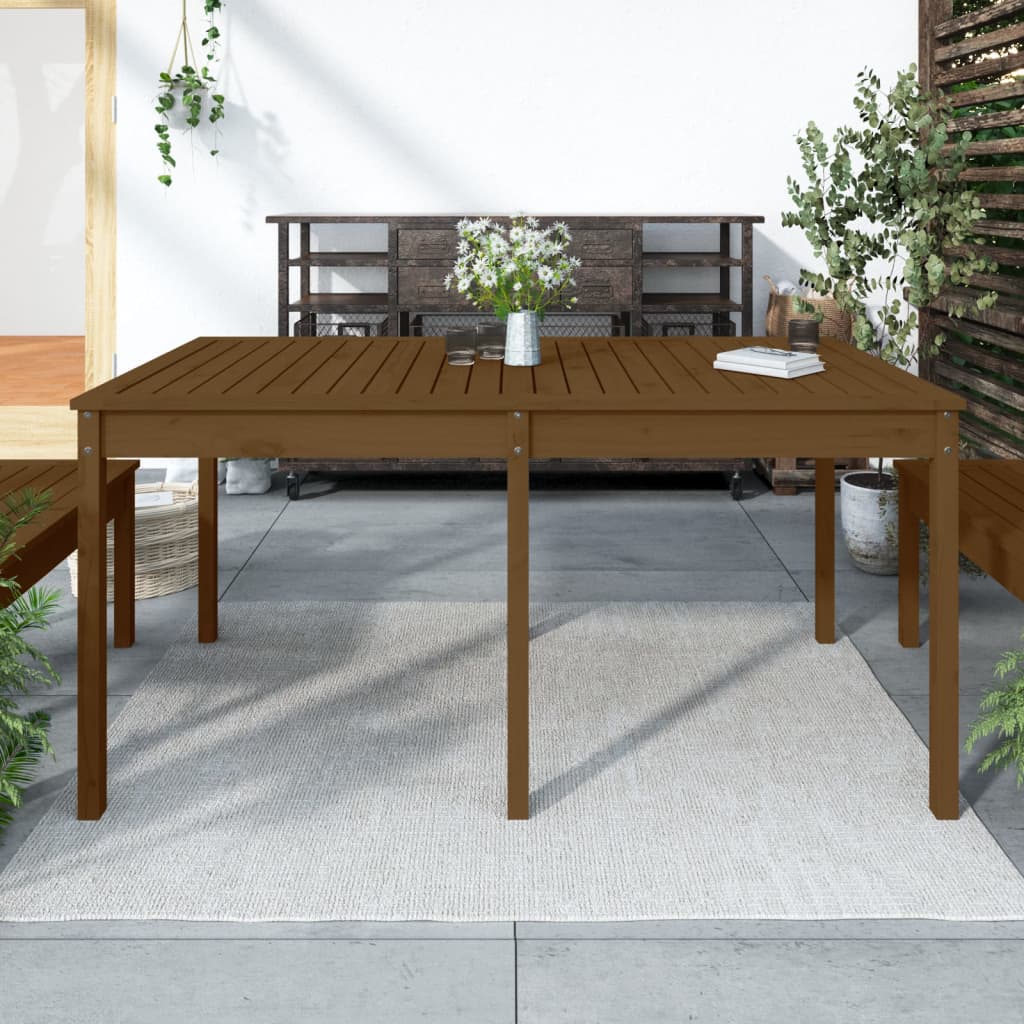 E-shop Multidom Záhradný stolík medovohnedý 159,5x82,5x76 cm borovicový masív
