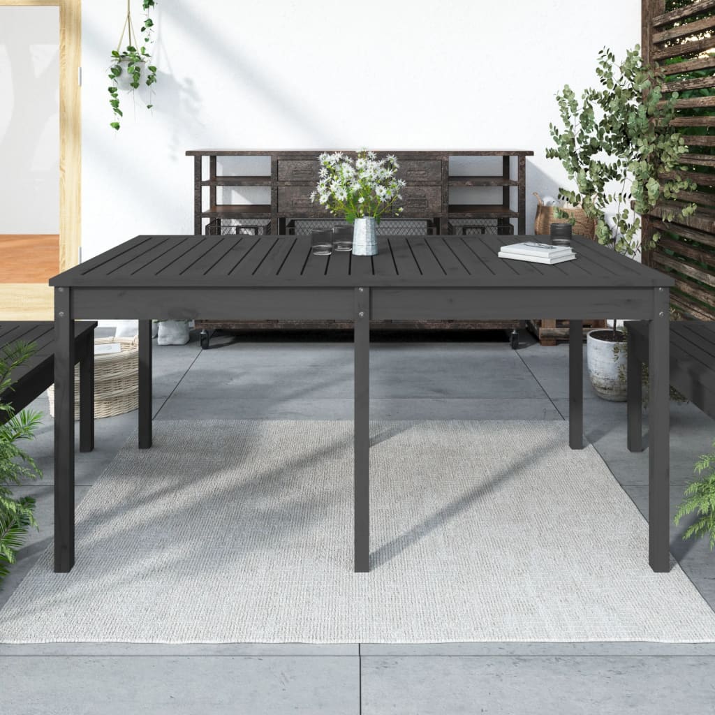 E-shop Multidom Záhradný stolík sivý 159,5x82,5x76 cm borovicový masív