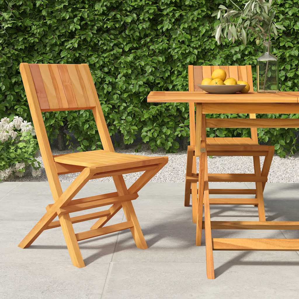 E-shop Multidom Skladacie záhradné stoličky 2 ks 47x61x90 tíkový masív