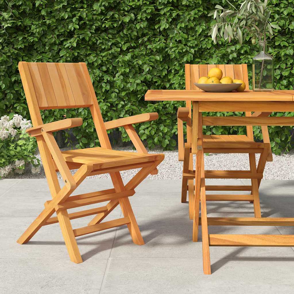 E-shop Multidom Skladacie záhradné stoličky 2 ks 55x61x90 cm tíkový masív