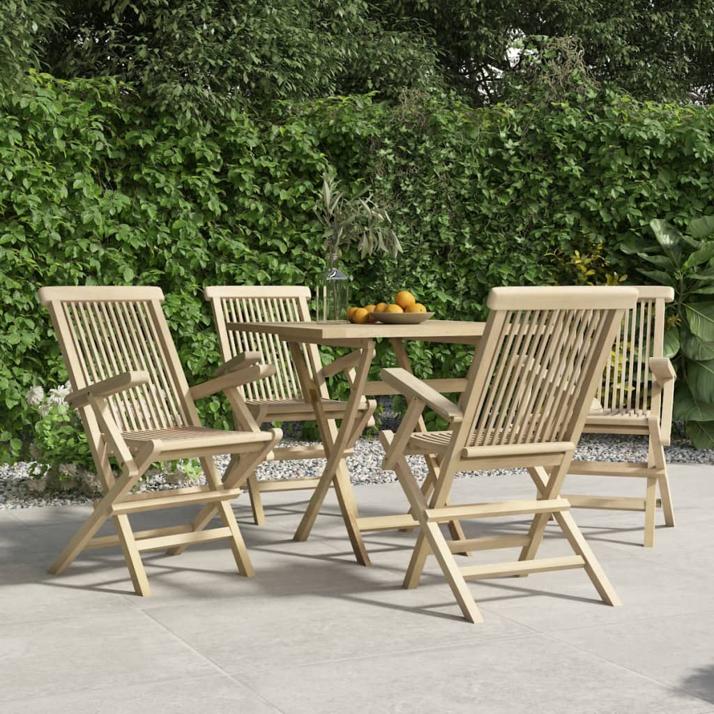 E-shop Multidom Skladacie záhradné stoličky 4 ks sivé 56x61x89 cm tíkový masív