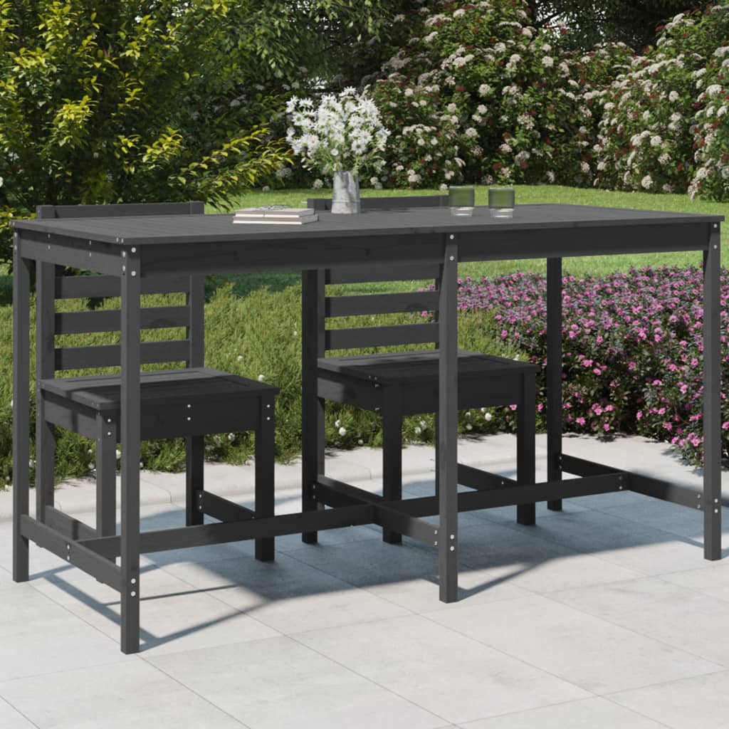 E-shop Multidom Záhradný stolík sivý 203,5x90x110 cm borovicový masív