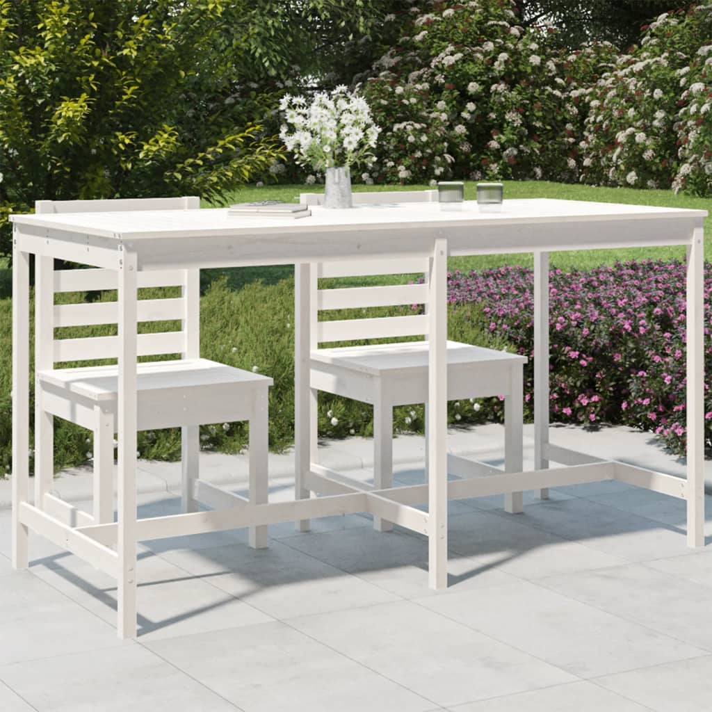 E-shop Multidom Záhradný stolík biely 203,5x90x110 cm borovicový masív