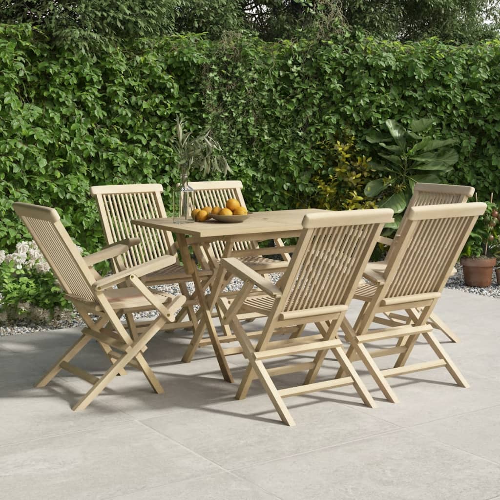 E-shop Multidom Skladacie záhradné stoličky 6 ks sivé 56x61x89 cm tíkový masív