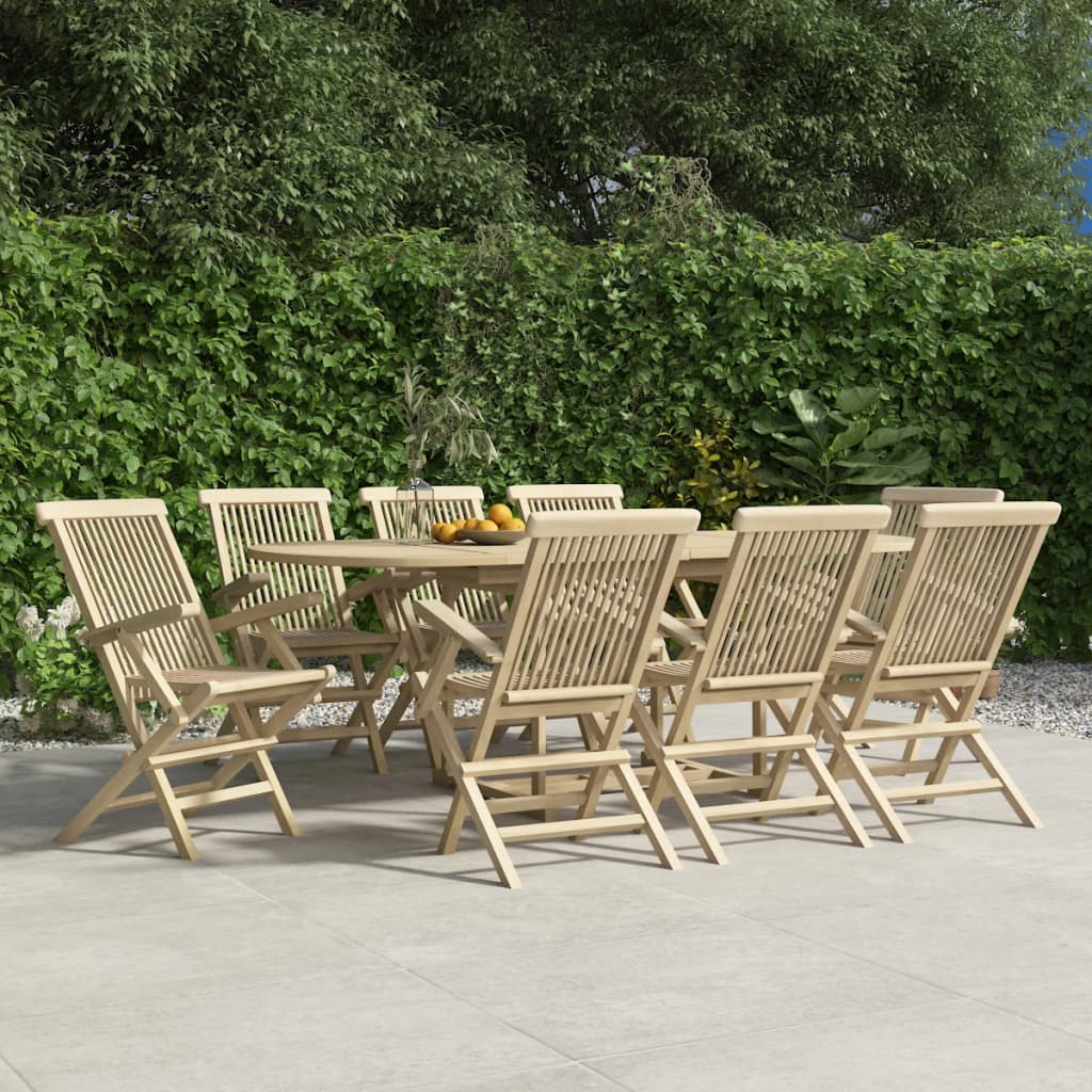 E-shop Multidom Skladacie záhradné stoličky 8 ks sivé 56x61x89 cm tíkový masív