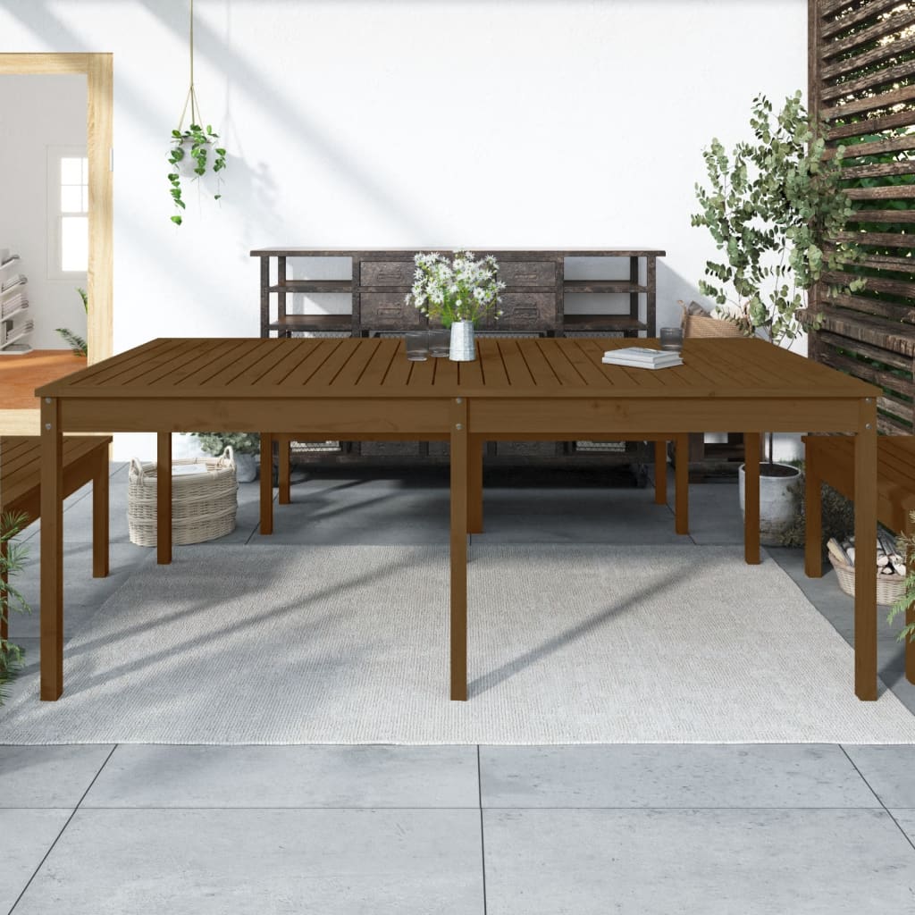 E-shop Multidom Záhradný stolík medovohnedý 203,5x100x76 cm borovicový masív