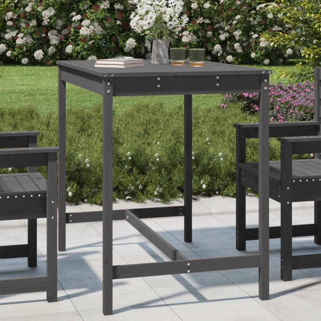 E-shop Multidom Záhradný stolík sivý 121x82,5x110 cm borovicový masív