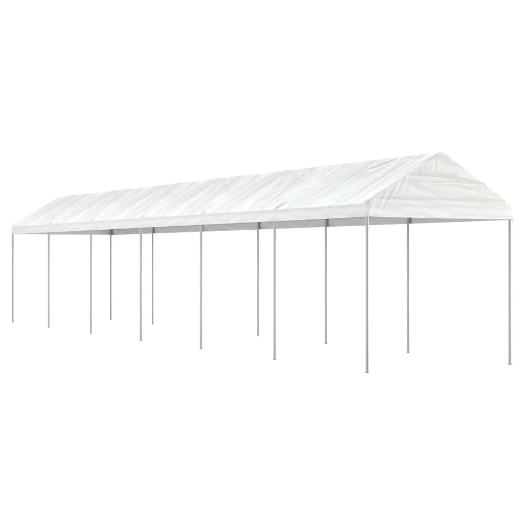 E-shop Multidom Altánok so strechou, biely 13,38x2,28x2,69 m, polyetylén