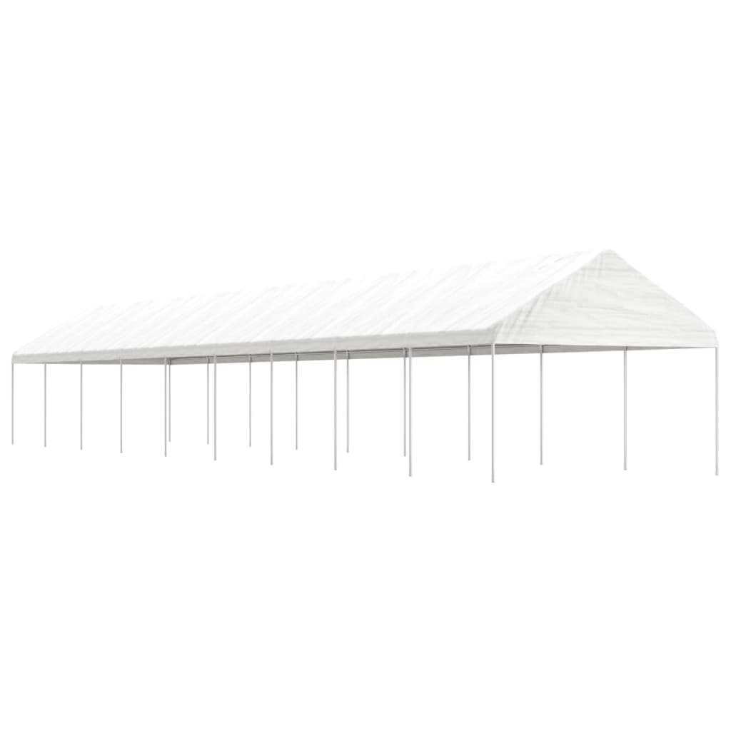 E-shop Multidom Altánok so strechou, biely 20,07x4,08x3,22 m, polyetylén