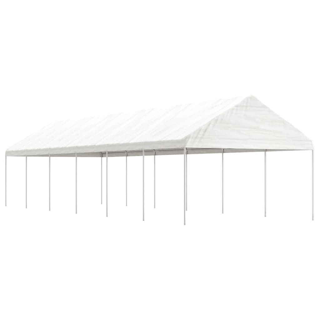 E-shop Multidom Altánok so strechou, biely 13,38x4,08x3,22 m, polyetylén