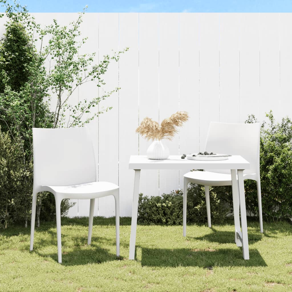 E-shop Multidom Záhradné stoličky 2 ks biele 50x46x80 cm polypropylén