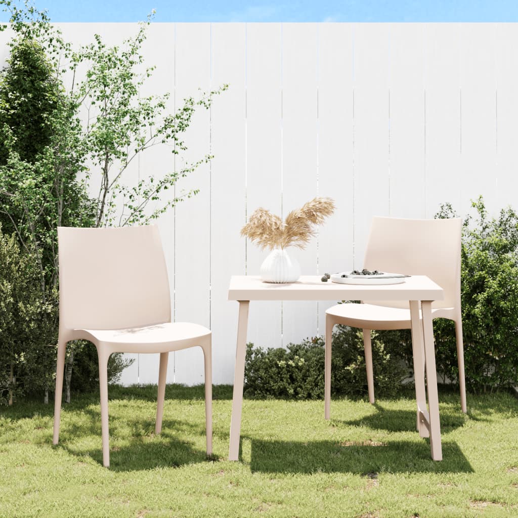 E-shop Multidom Záhradné stoličky 2 ks krémové 50x46x80 cm polypropylén