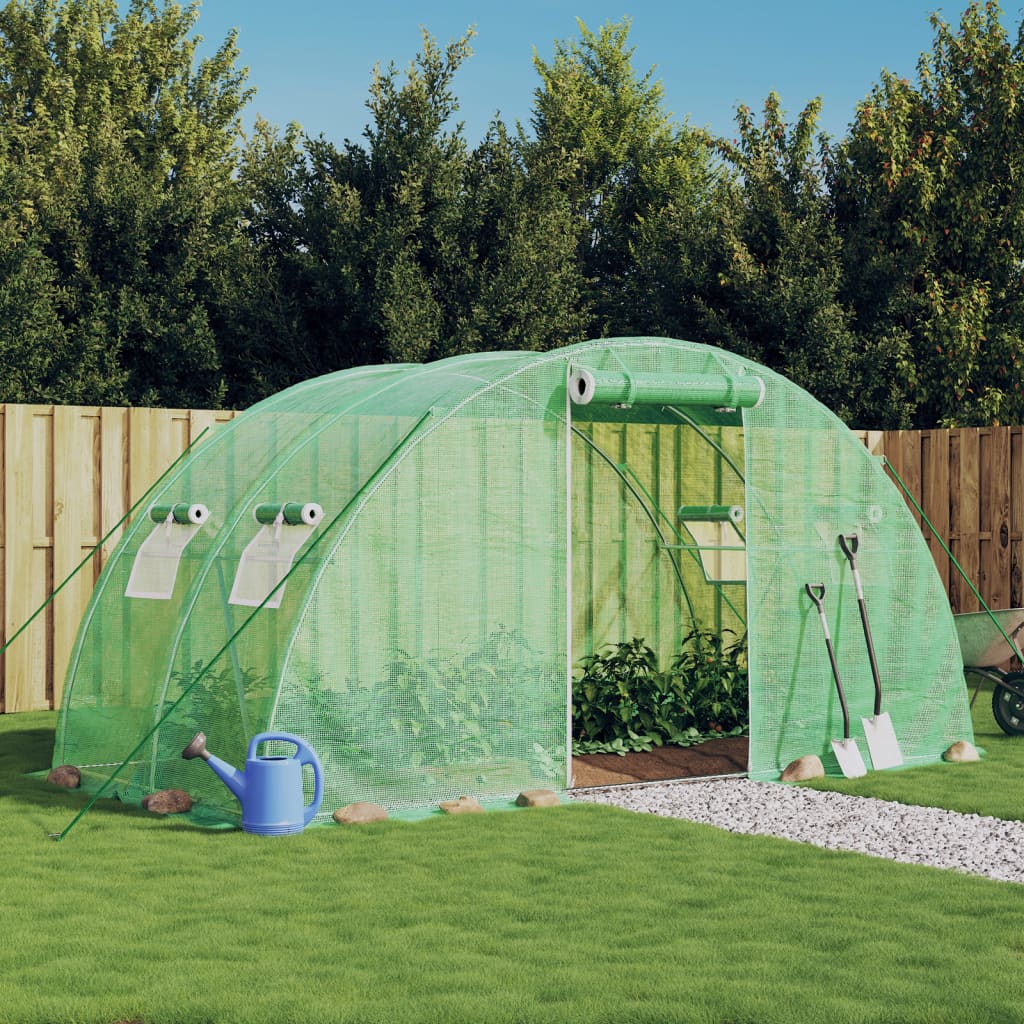 Multidom Fóliovník s oceľovým rámom zelený 8 m² 4x2x2 m