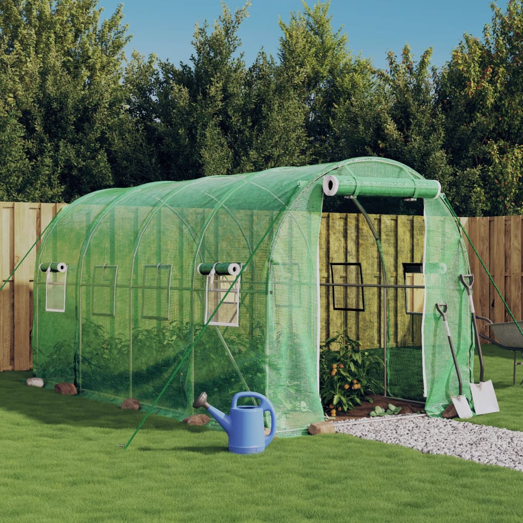Multidom Fóliovník s oceľovým rámom zelený 8 m² 4x2x2 m