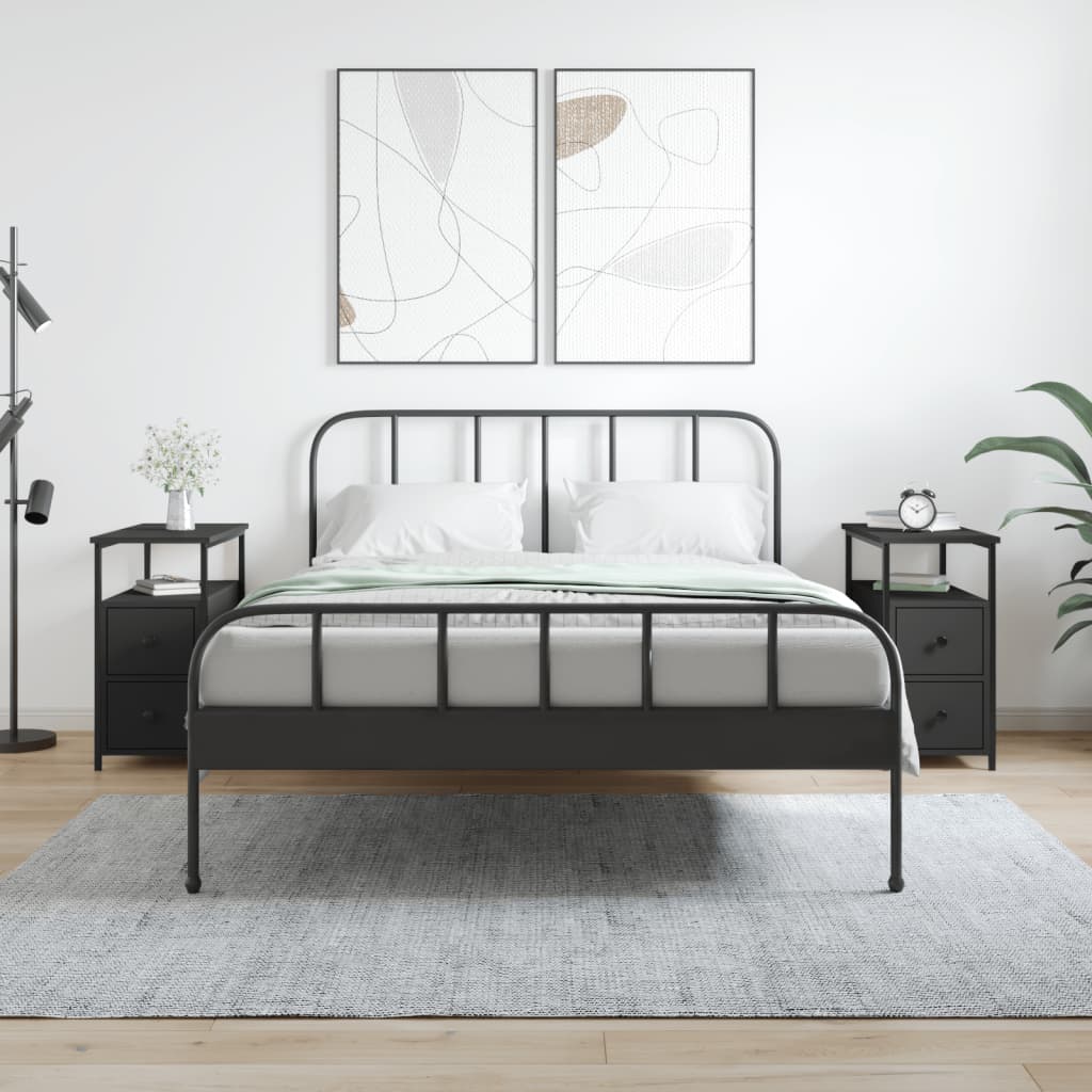 E-shop Multidom Nočné stolíky 2 ks čierne 30x60x60 cm kompozitné drevo