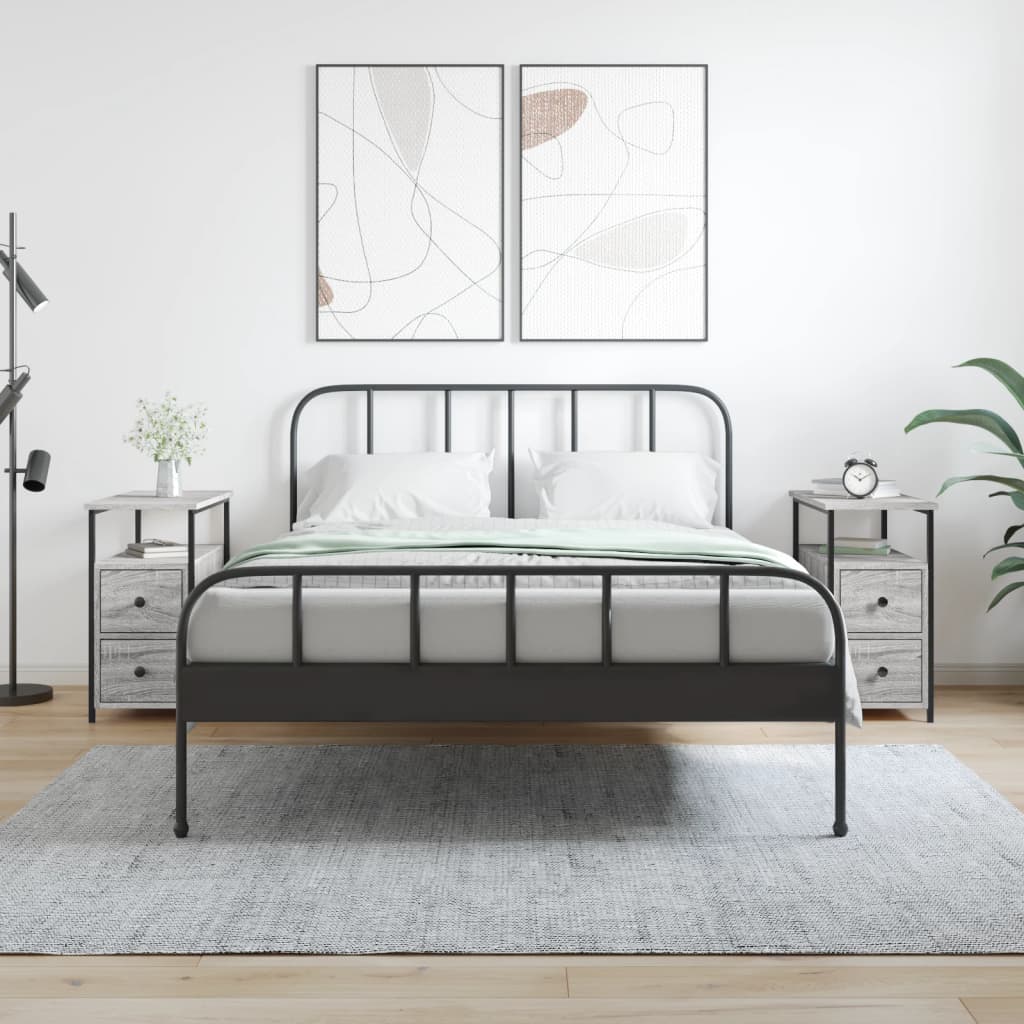 E-shop Multidom Nočné skrinky 2 ks sivá sonoma 30x60x60 cm kompozitné drevo