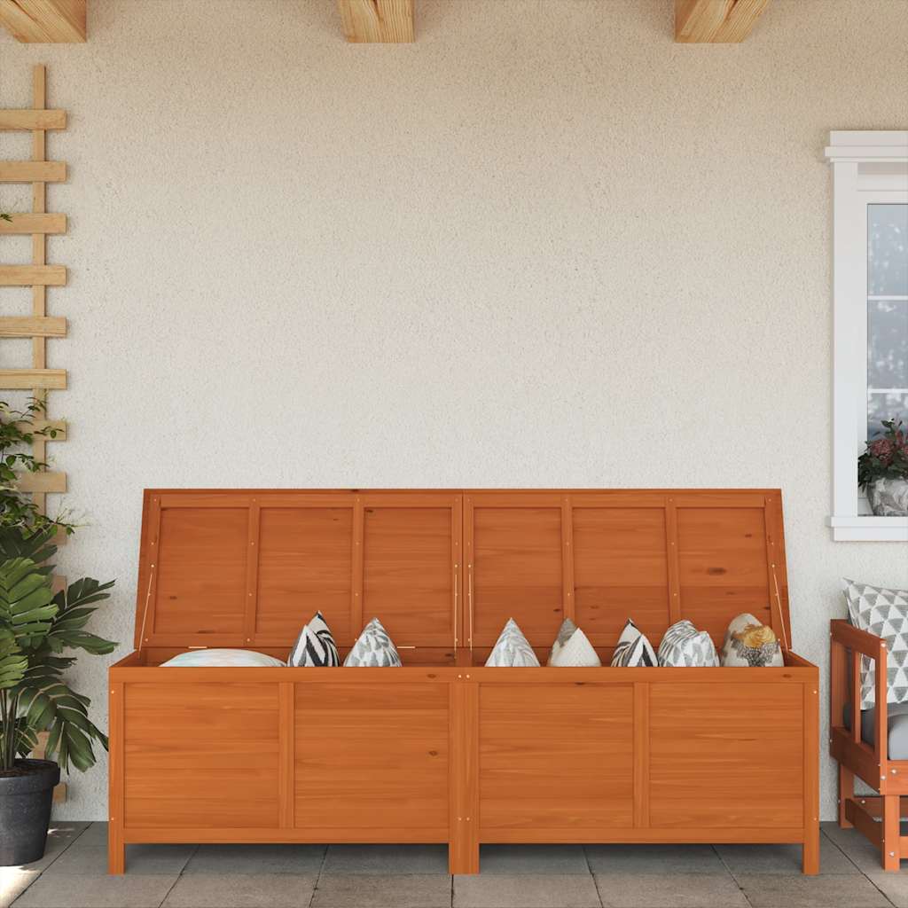 E-shop Multidom Záhradný úložný box hnedý 198,5x50x56,5 cm jedľový masív
