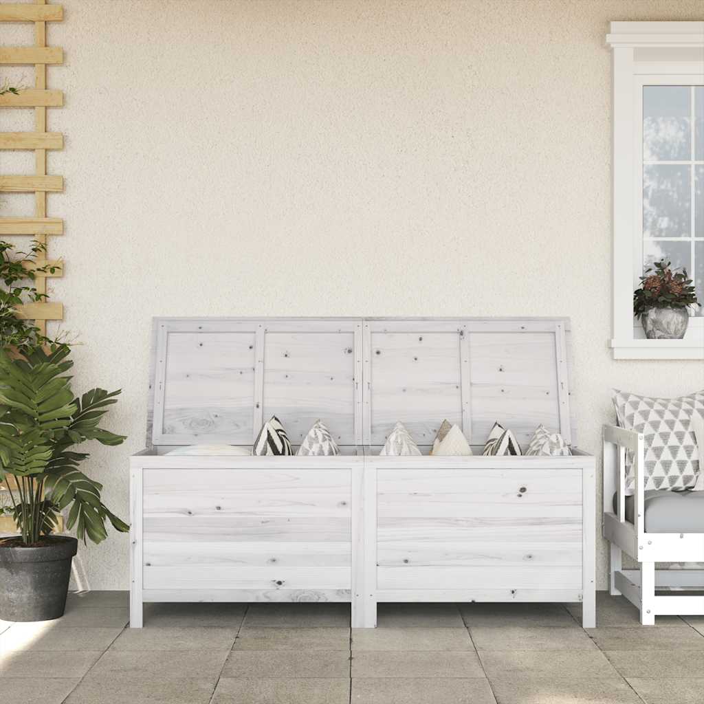 E-shop Multidom Záhradný úložný box, biely 150x50x56,5 cm, jedľový masív