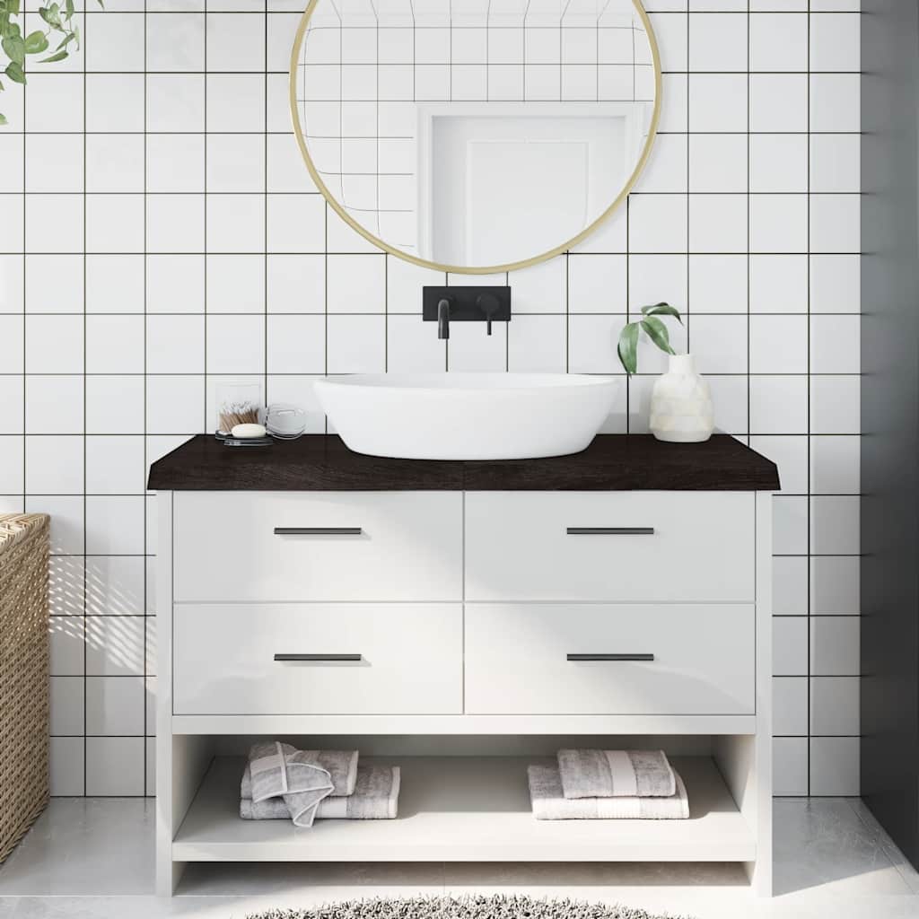 E-shop Multidom Kúpeľňová doska tmavohnedá 120x60x(2-6) cm ošetrený masív