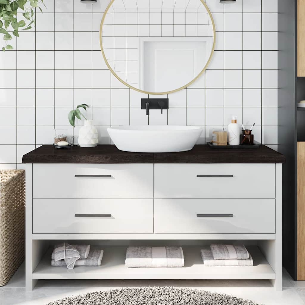 E-shop Multidom Kúpeľňová doska tmavohnedá 160x60x(2-6) cm ošetrený masív