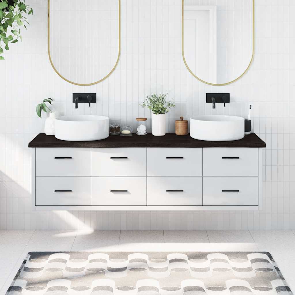 E-shop Multidom Kúpeľňová doska tmavohnedá 180x60x(2-4) cm ošetrený masív