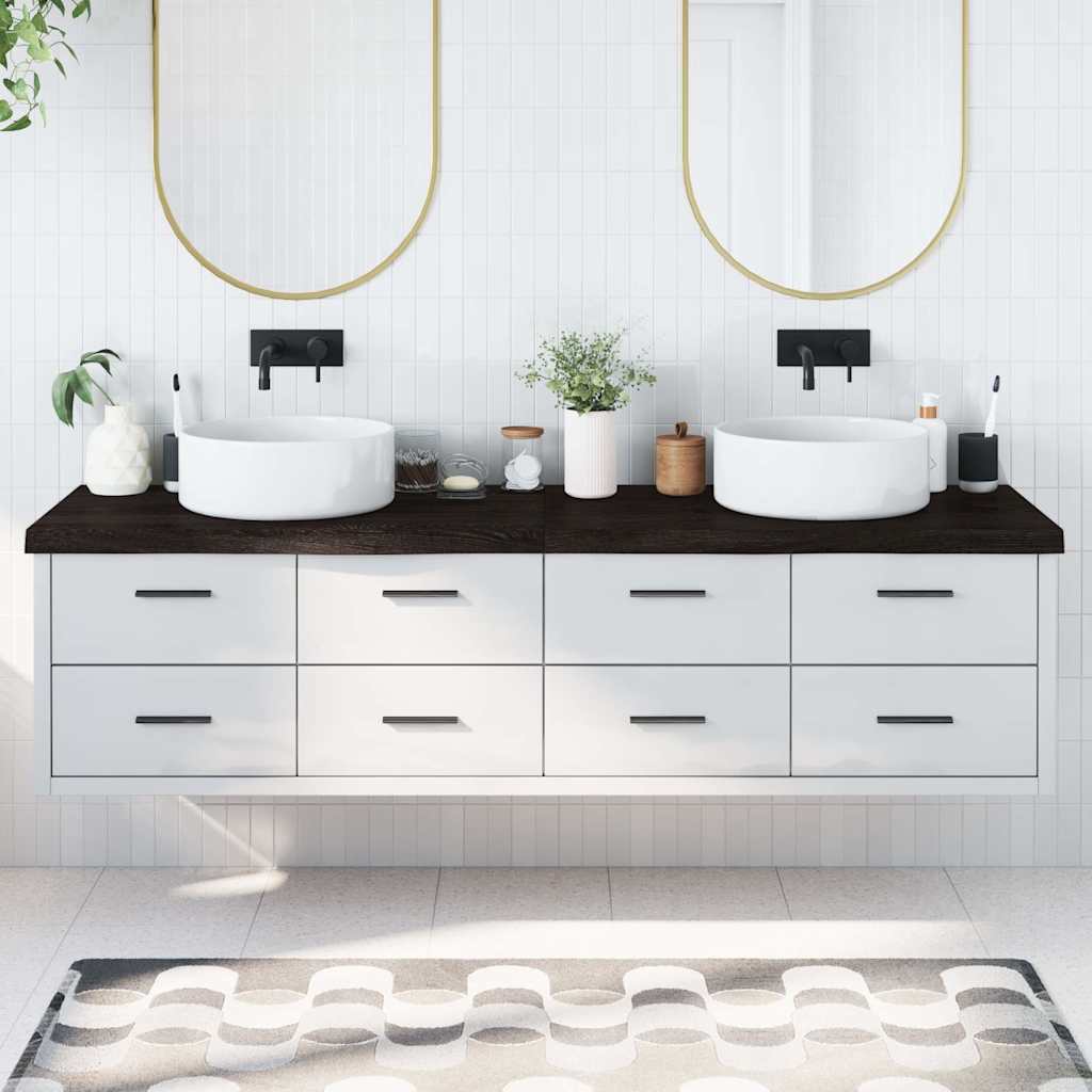E-shop Multidom Kúpeľňová doska tmavohnedá 200x50x(2-6) cm ošetrený masív