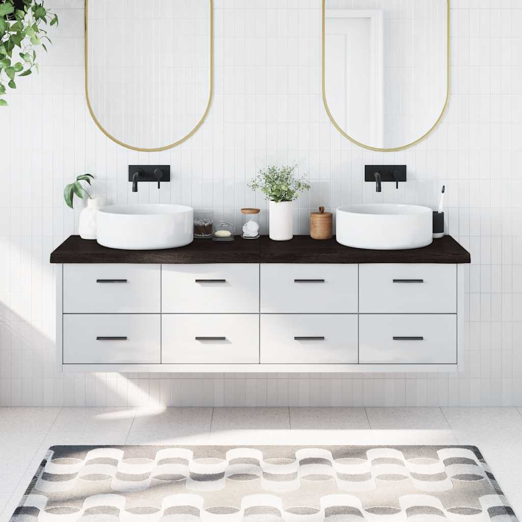 E-shop Multidom Kúpeľňová doska tmavohnedá 180x60x(2-6) cm ošetrený masív