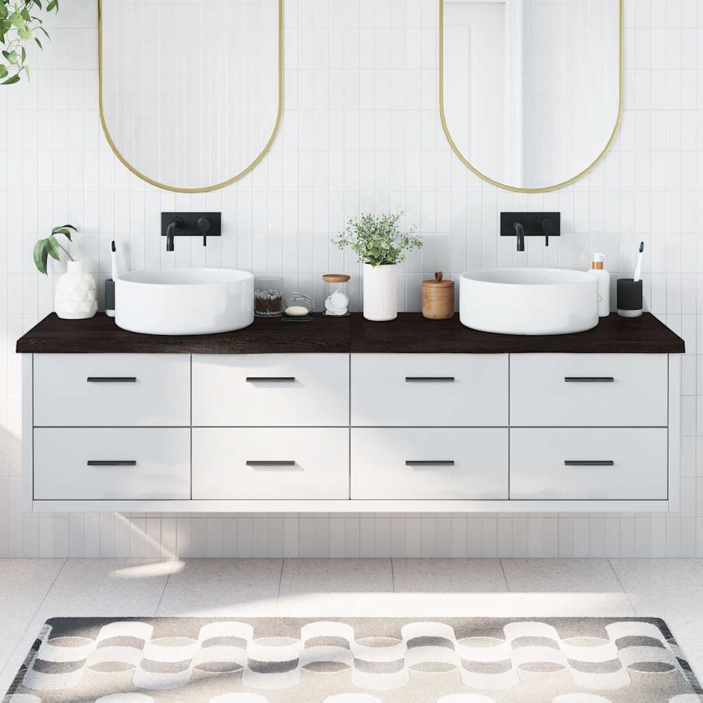 E-shop Multidom Kúpeľňová doska tmavohnedá 200x60x(2-4) cm ošetrený masív