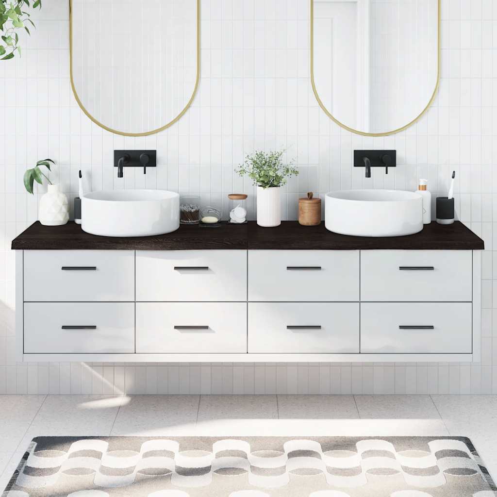 E-shop Multidom Kúpeľňová doska tmavohnedá 200x50x(2-4) cm ošetrený masív