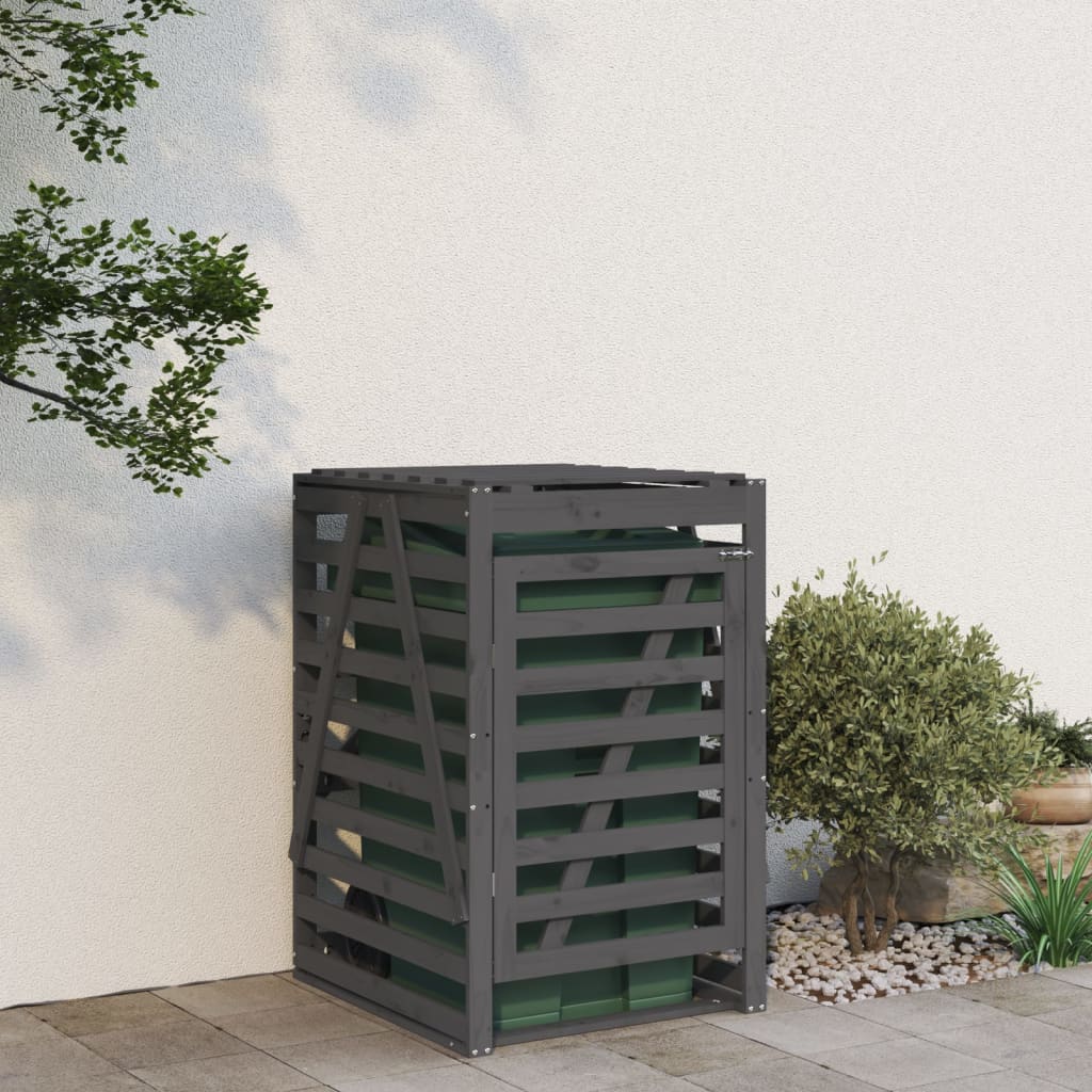 E-shop Multidom Úložný box pre odpadkový kôš sivý 84x90x128,5cm masív. borovica
