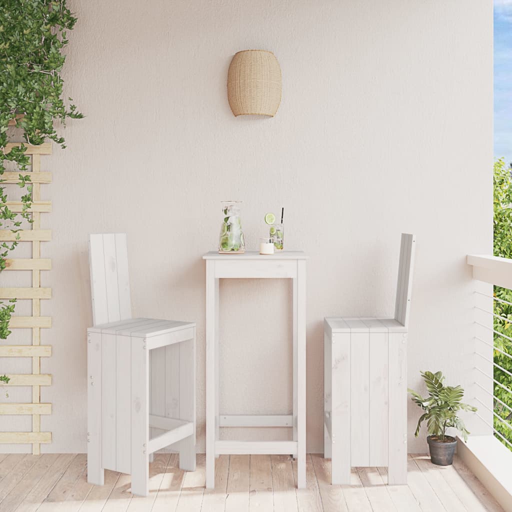 E-shop Multidom Barové stoličky 2 ks biele 40x42x120 cm borovicový masív