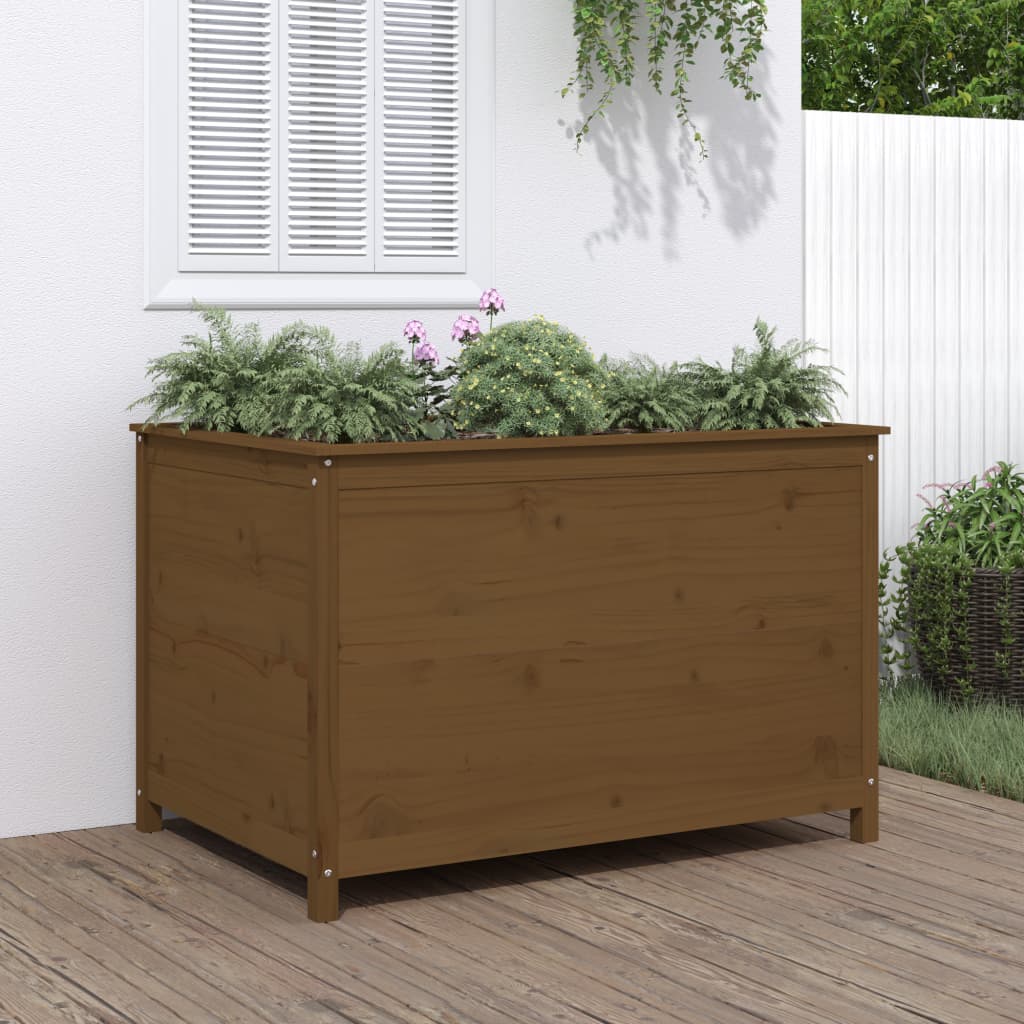E-shop Multidom Záhradný vyvýš. záhon medovohnedý 119,5x82,5x78cm mas. borovica