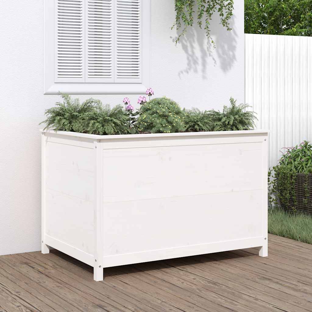 E-shop Multidom Záhradný vyvýšený záhon biely 119,5x82,5x78 cm masívna borovica