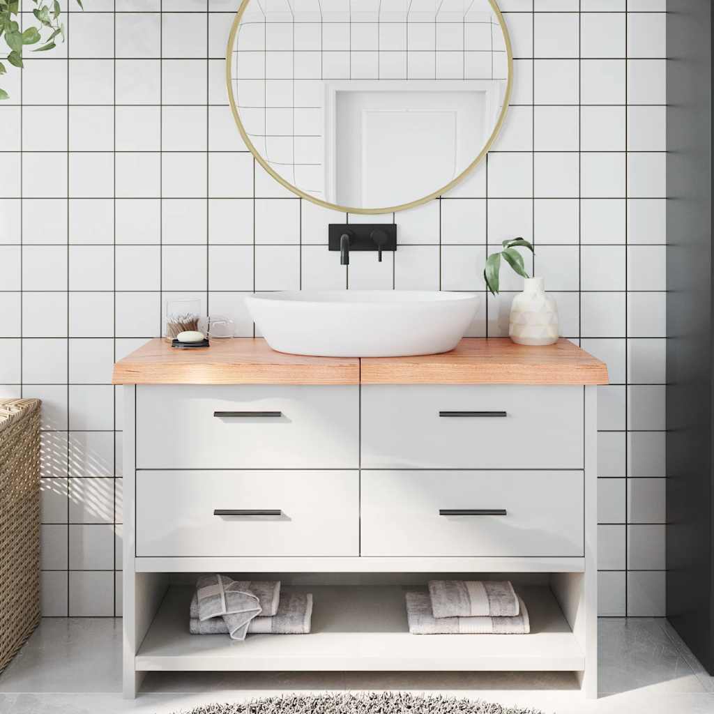 E-shop Multidom Kúpeľňová doska bledohnedá 120x60x(2-6) cm ošetrený masív