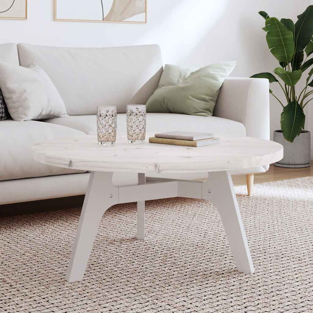 E-shop Multidom Stolová doska okrúhla biela Ø90x3 cm masívna borovica