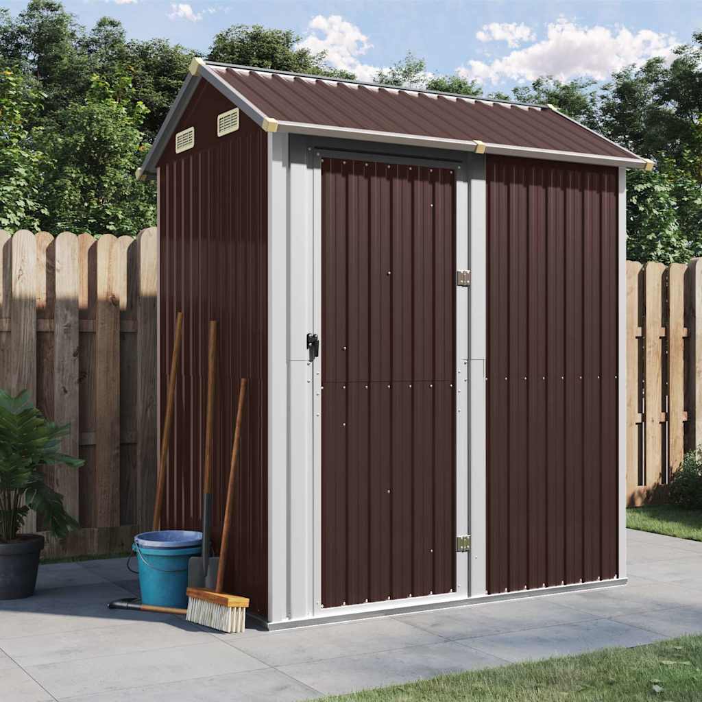 E-shop Multidom Záhradná kôlňa hnedá 192x152,5x237 cm pozinkovaná oceľ