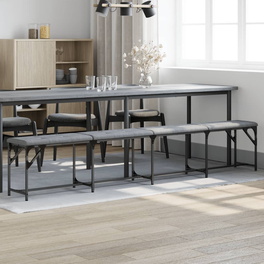 E-shop Multidom Jedálenská lavica bledosivá 248x32x45 cm oceľ a látka