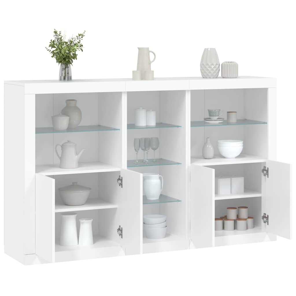 E-shop Multidom Komoda s LED svetlami biela 162x37x100 cm