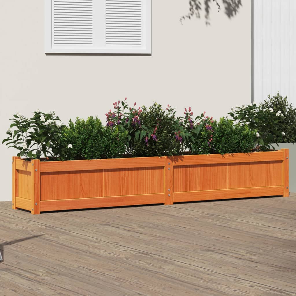 E-shop Multidom Záhradný kvetináč voskový hnedý 180x31x31 cm masívna borovica
