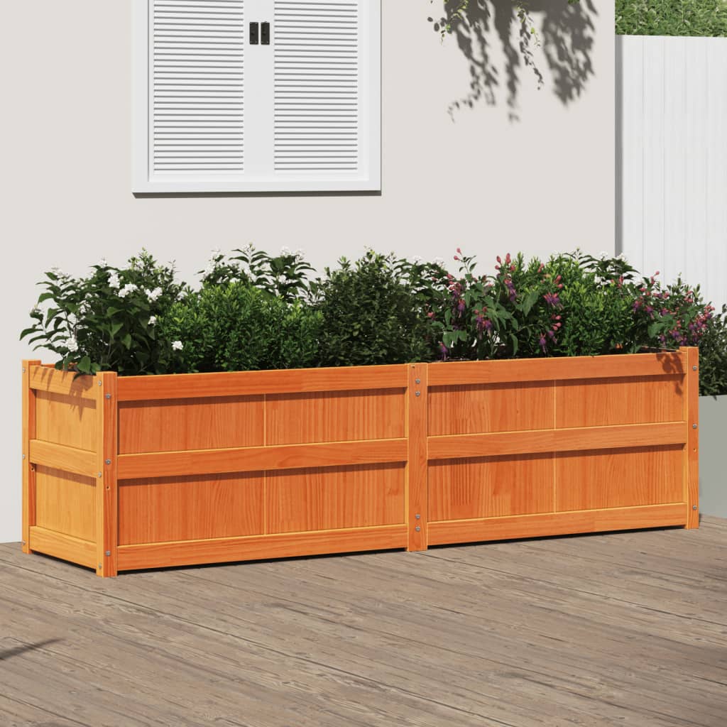 E-shop Multidom Záhradný kvetináč voskový hnedý 180x50x50 cm masívna borovica