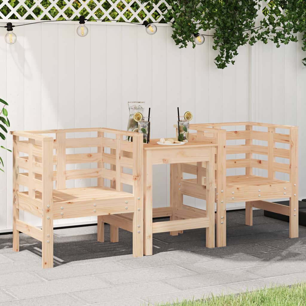 E-shop Multidom Záhradné stoličky 2 ks 61,5x53x71 cm borovicový masív