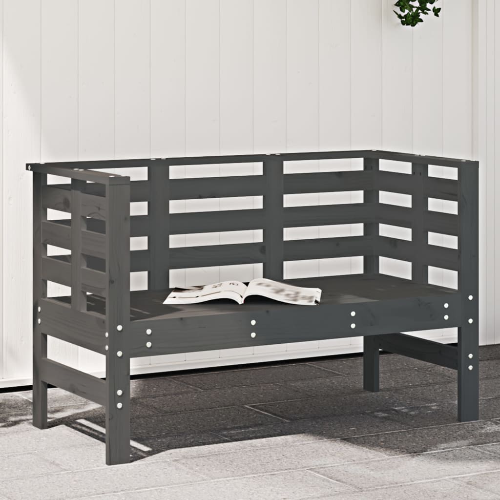 E-shop Multidom Záhradná lavica sivá 111,5x53x71 cm masívna borovica
